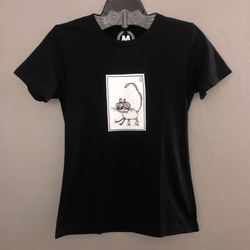Vintage Sketchy Cat 1872 Teepublic T-Shirt Sz M